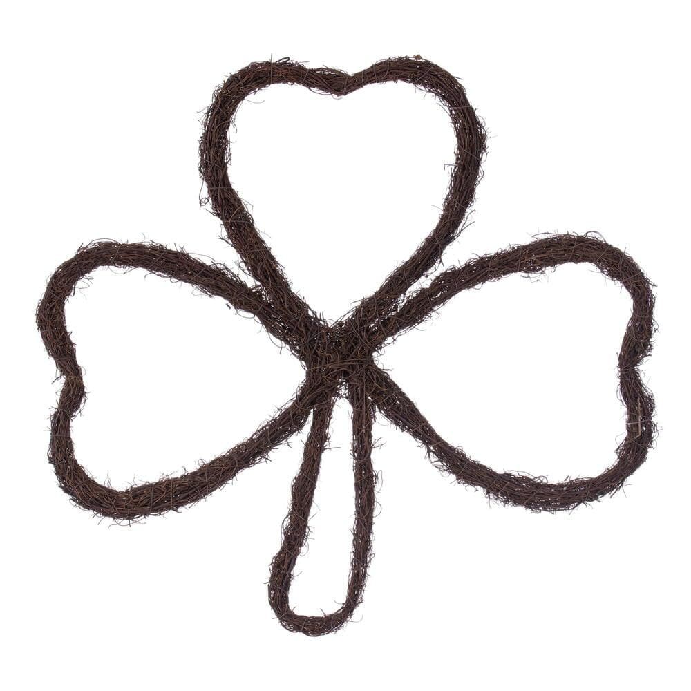 Coroa de flores Vickerman Shamrock, contorno de 61x61 cm, galhos naturais