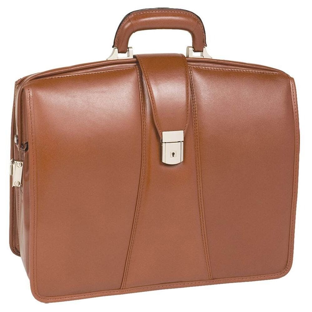 Maleta para laptop Leather Partners McKlein Harrison 17” marrom