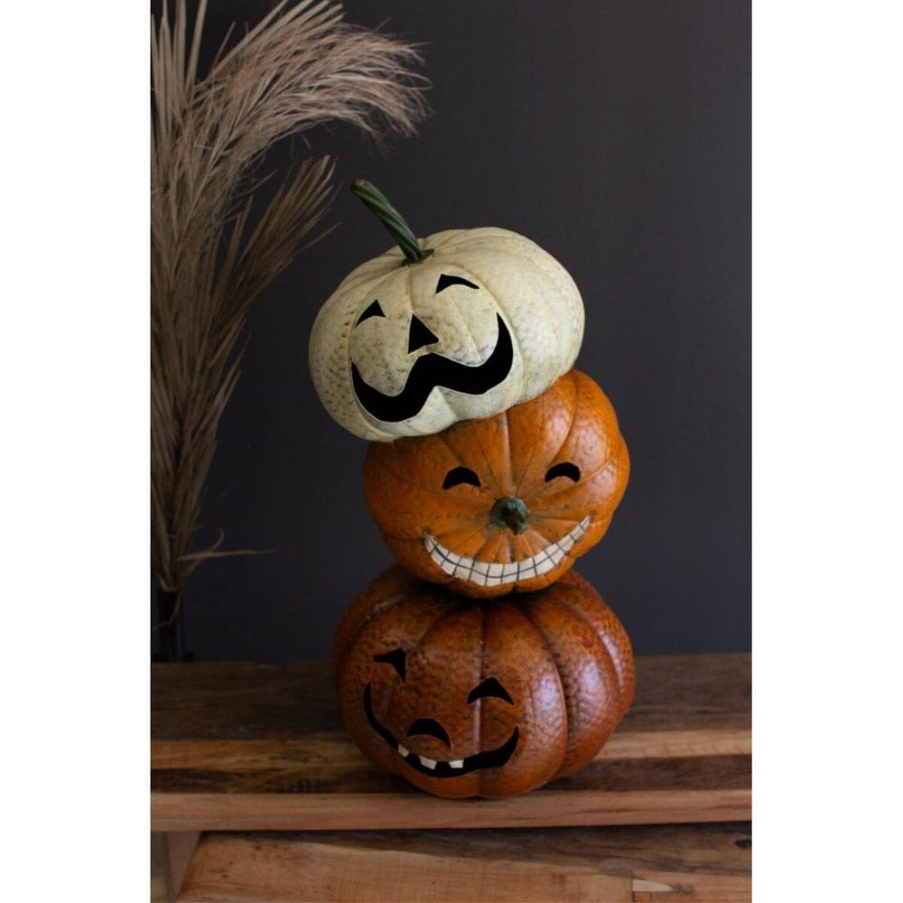 Decoração de casa: abóboras empilháveis de metal KALALOU para Halloween