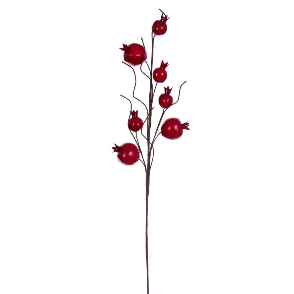 Spray de romã vermelha Vickerman para plantas artificiais, 79 cm, pacote com 3