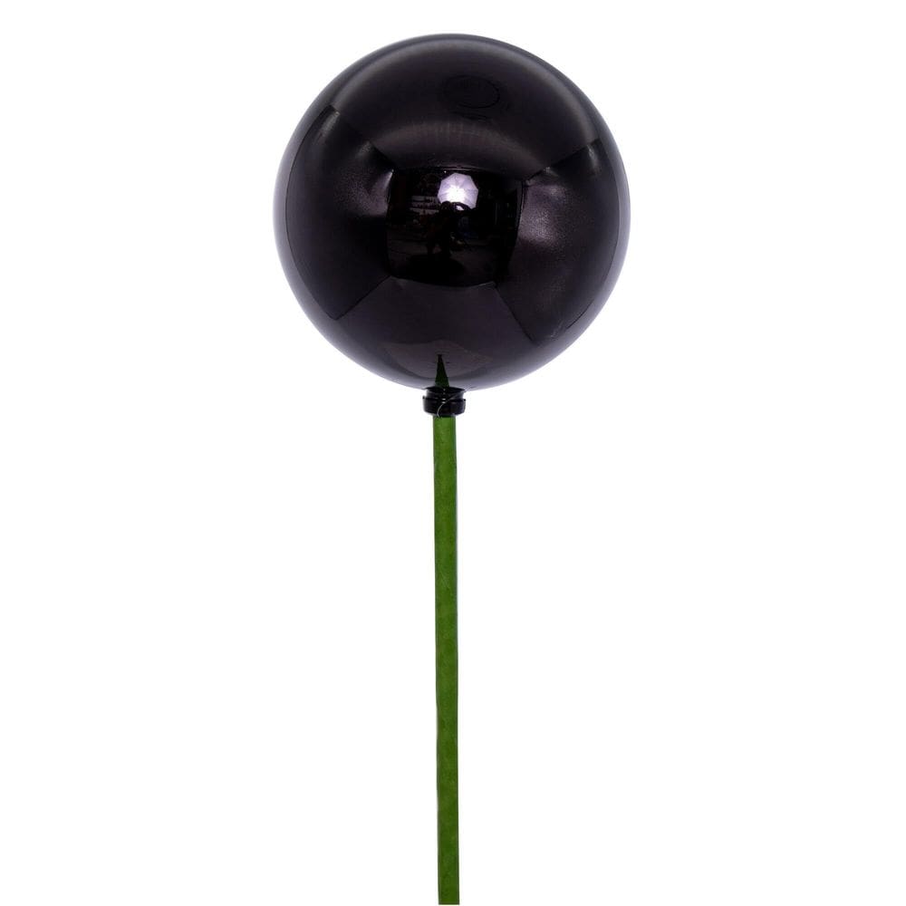 Escultura Vickerman Black Shiny Ball Ornament Stick 7,5x45 cm