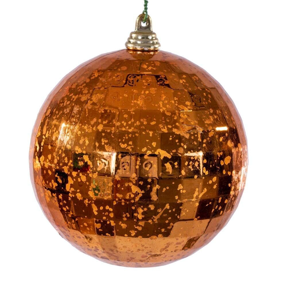 Enfeite suspenso Vickerman 4” Burnish Orange Mercury - 6 peças