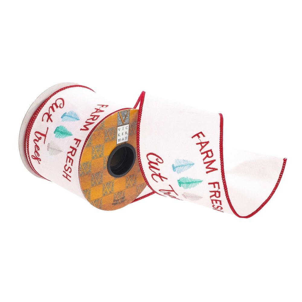 Fita decorativa Vickerman 10 jardas e 10,2 cm com borda com fio