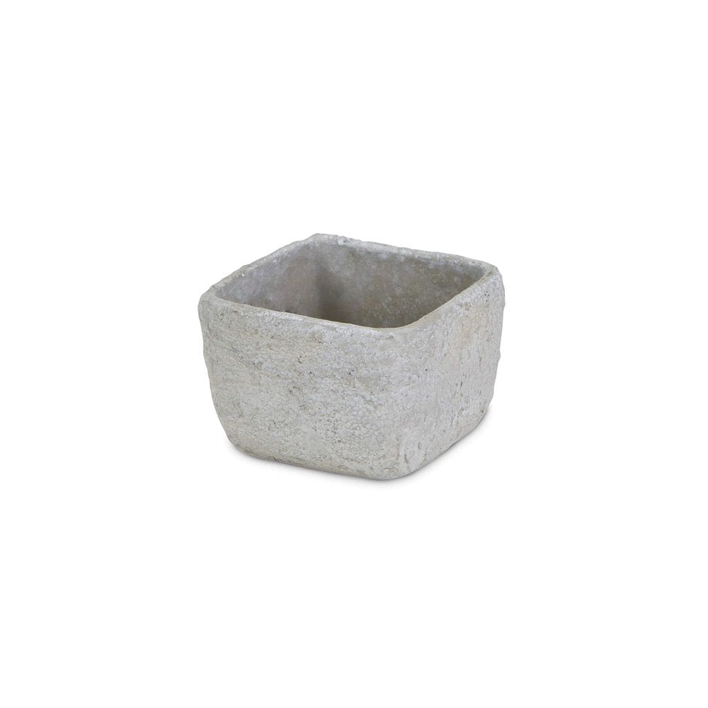 Plantador de cerâmica Cheung`s Square Cement Arrow Design, cinza