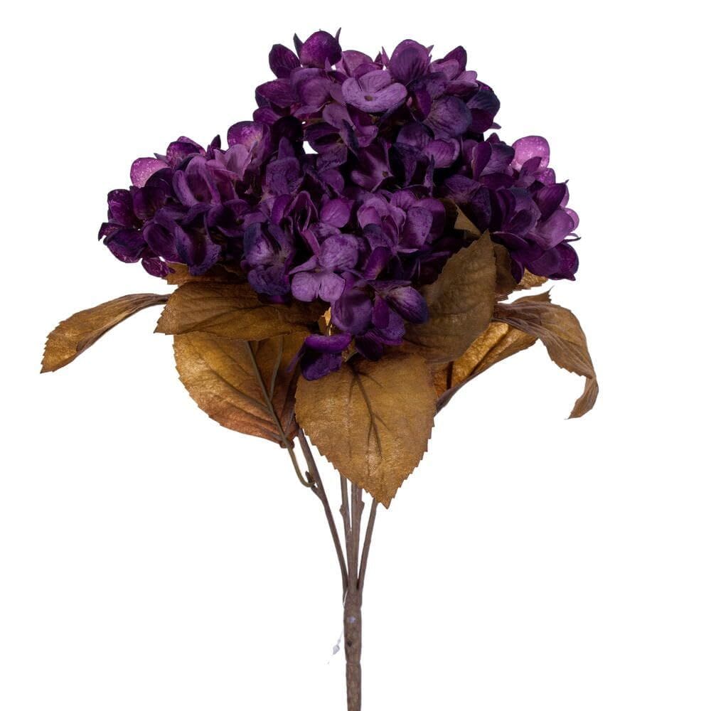 Arbusto de hortênsia artificial Vickerman 42 cm roxo escuro 2/bolsa