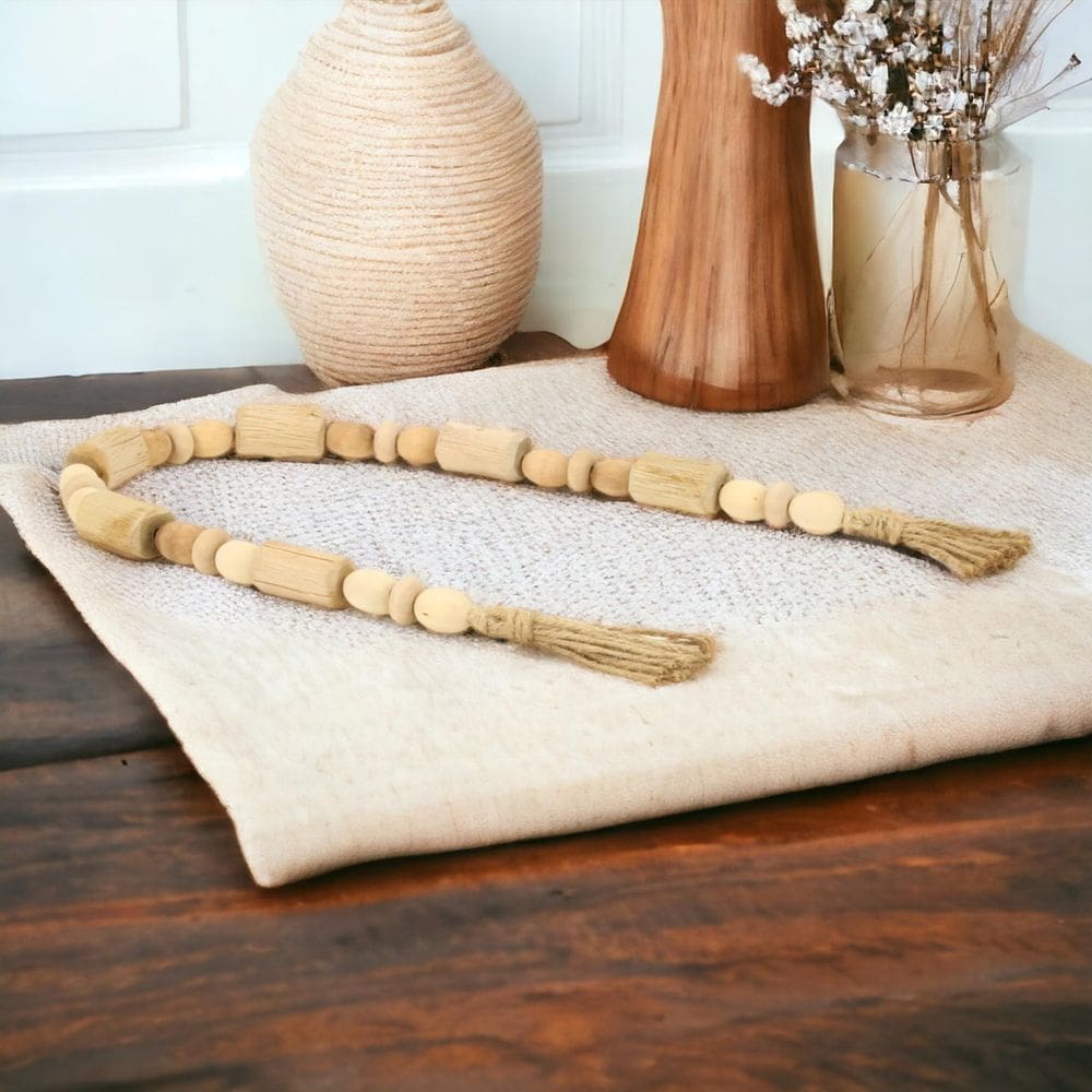 Ornamento pendurado Cheung`s Wistan Wood Bead Tassel Decor