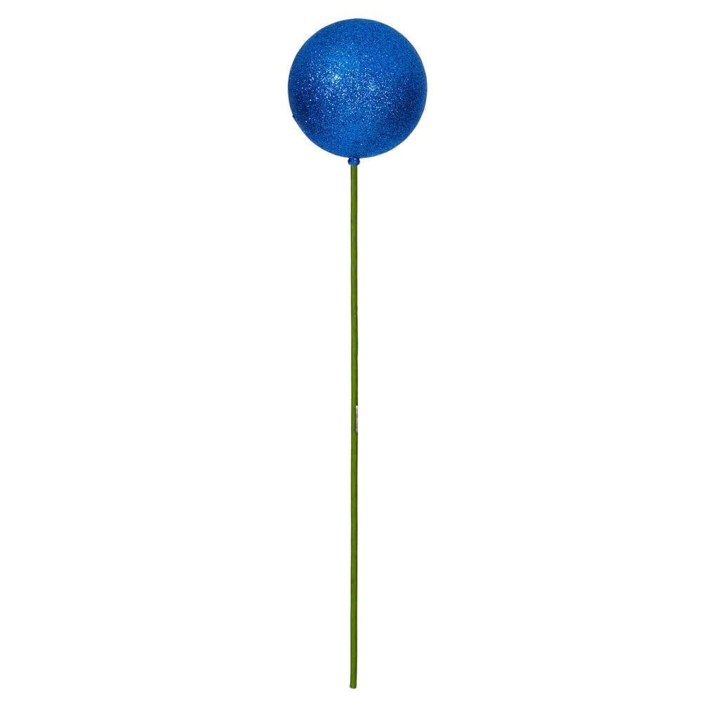 Escultura Vickerman Blue Glitter Ball Ornament Stick 10x46cm