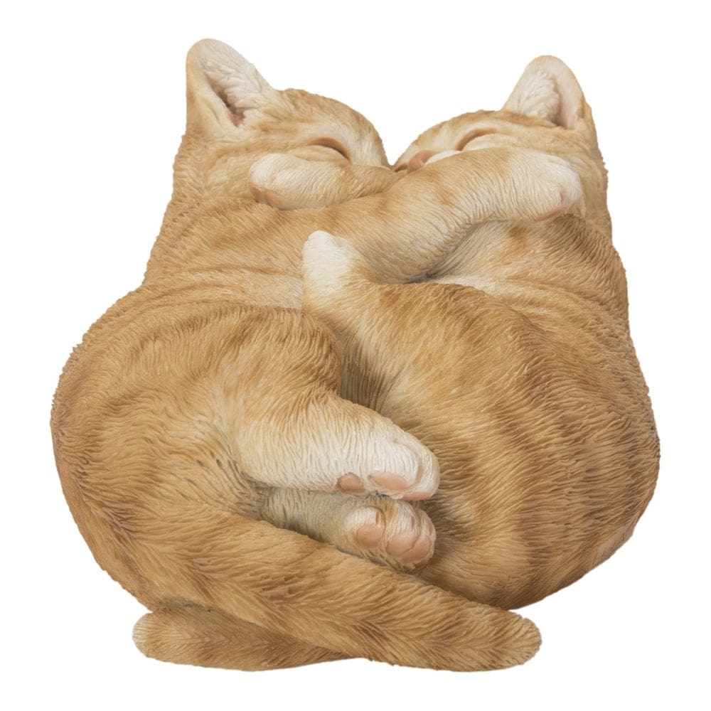 Estatueta Hi-Line Gift Sleeping Couple Cats Orange
