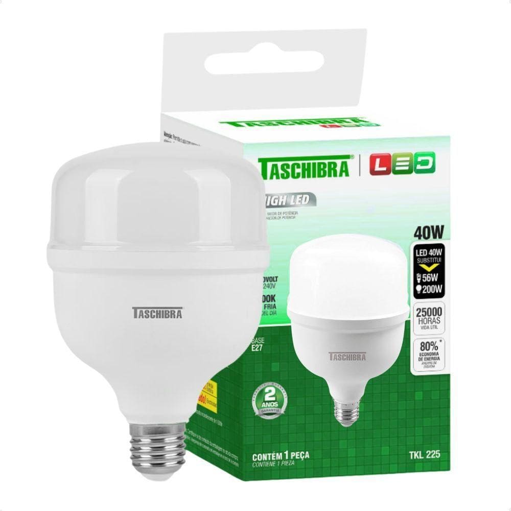 Kit 3 Lâmpadas High Led Tkl 40w Taschibra E27 Bivolt 4000k Neutro