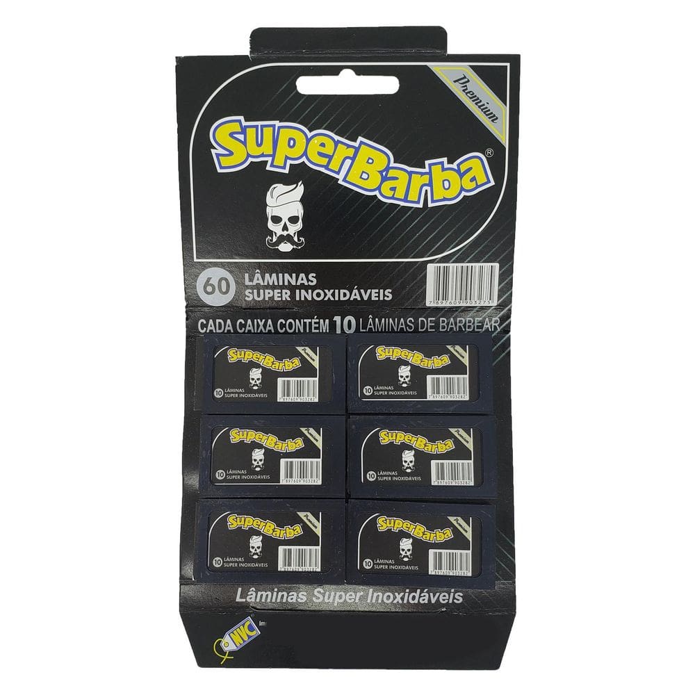 Lâmina Super Barba Black Com 60 Lâminas De Barbear