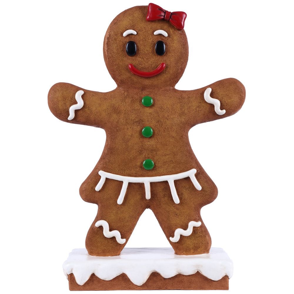 Estátua de Gingerbread Girl Hi-Line Gift Ltd, decoração em poliresina