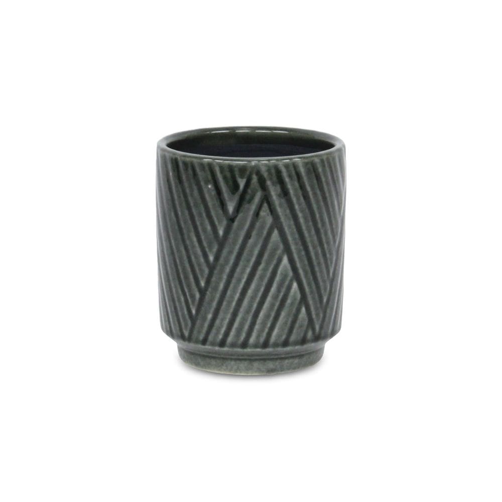 Vaso de cerâmica Planter Cheung`s Parlora pequeno cinza escuro