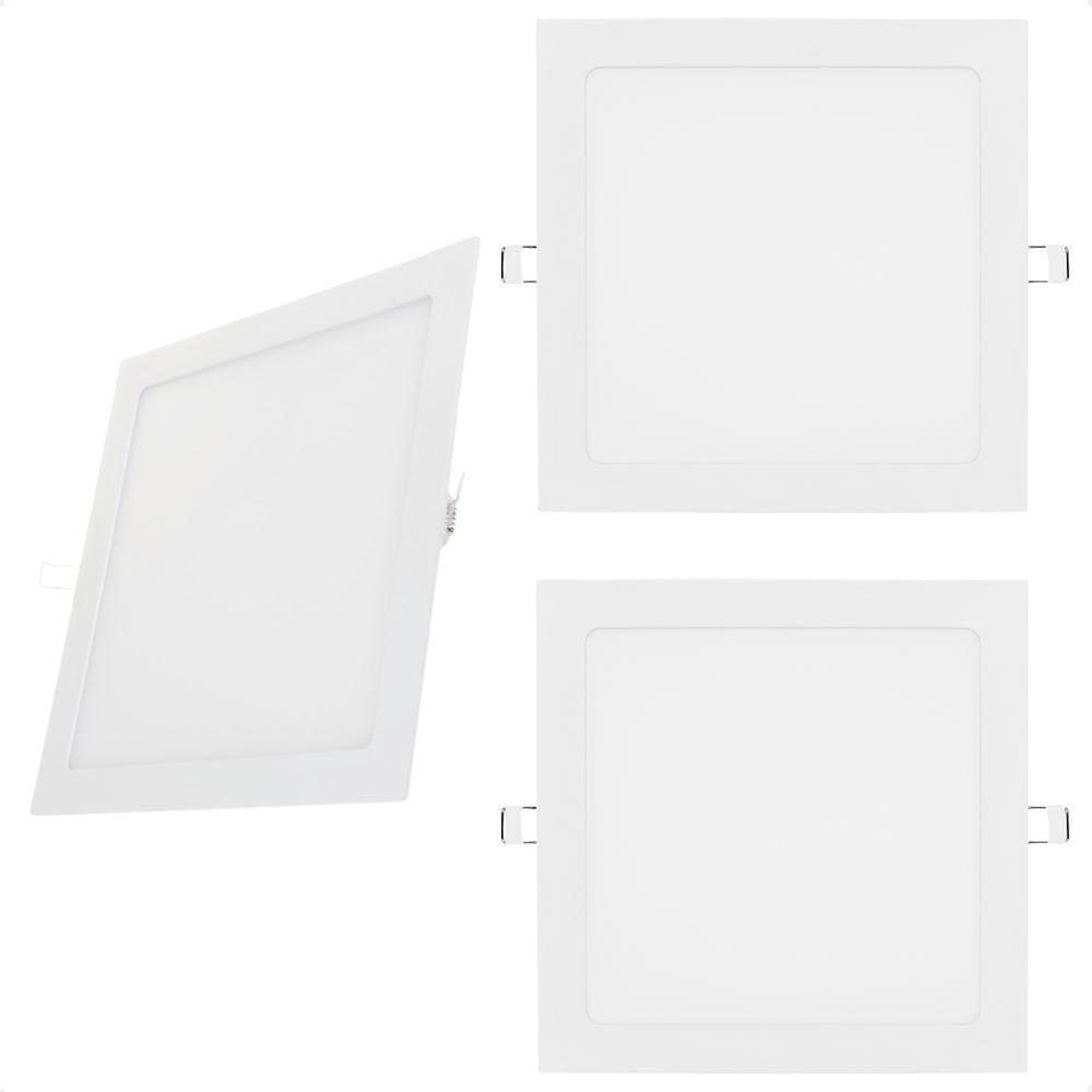 Kit 3 Painel De Led Quadrado Embutir 12w Bivolt Taschibra 4000k Neutro