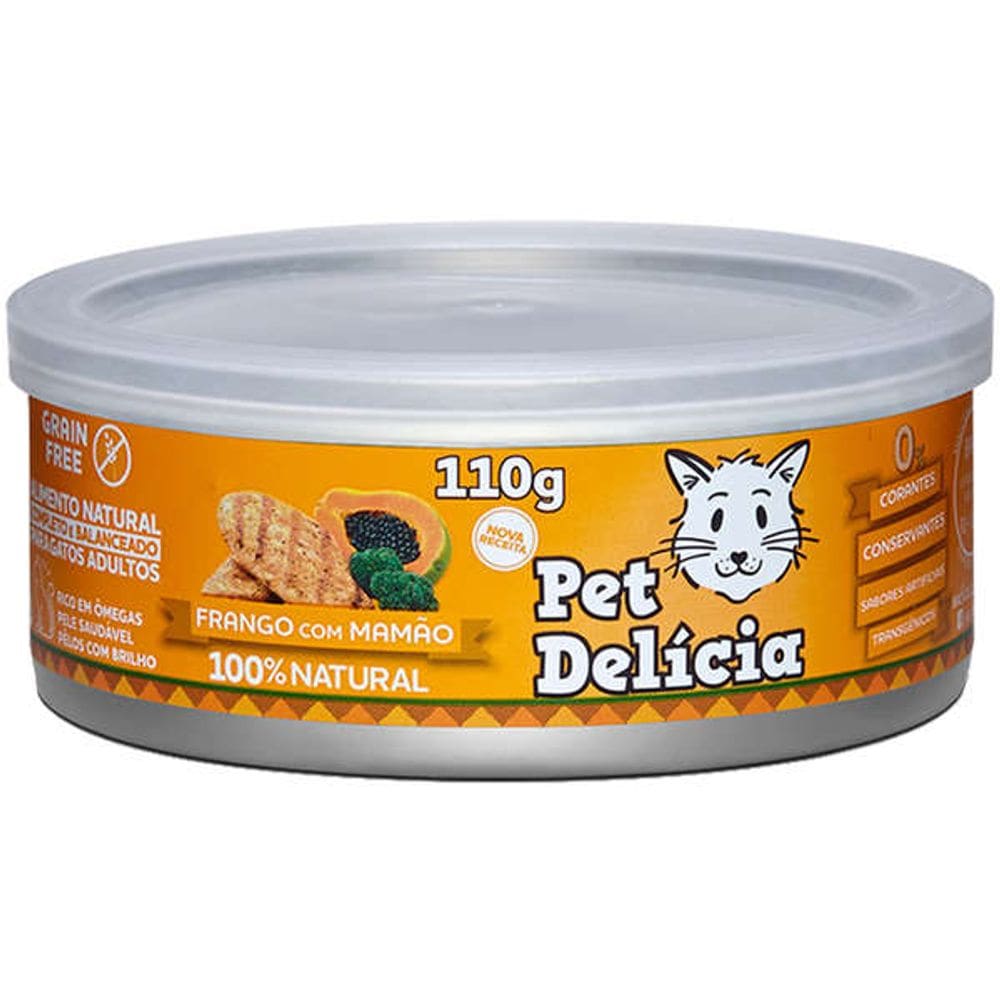 Pet Delicia Lata Gatos Frango c/ Mamao 110 g