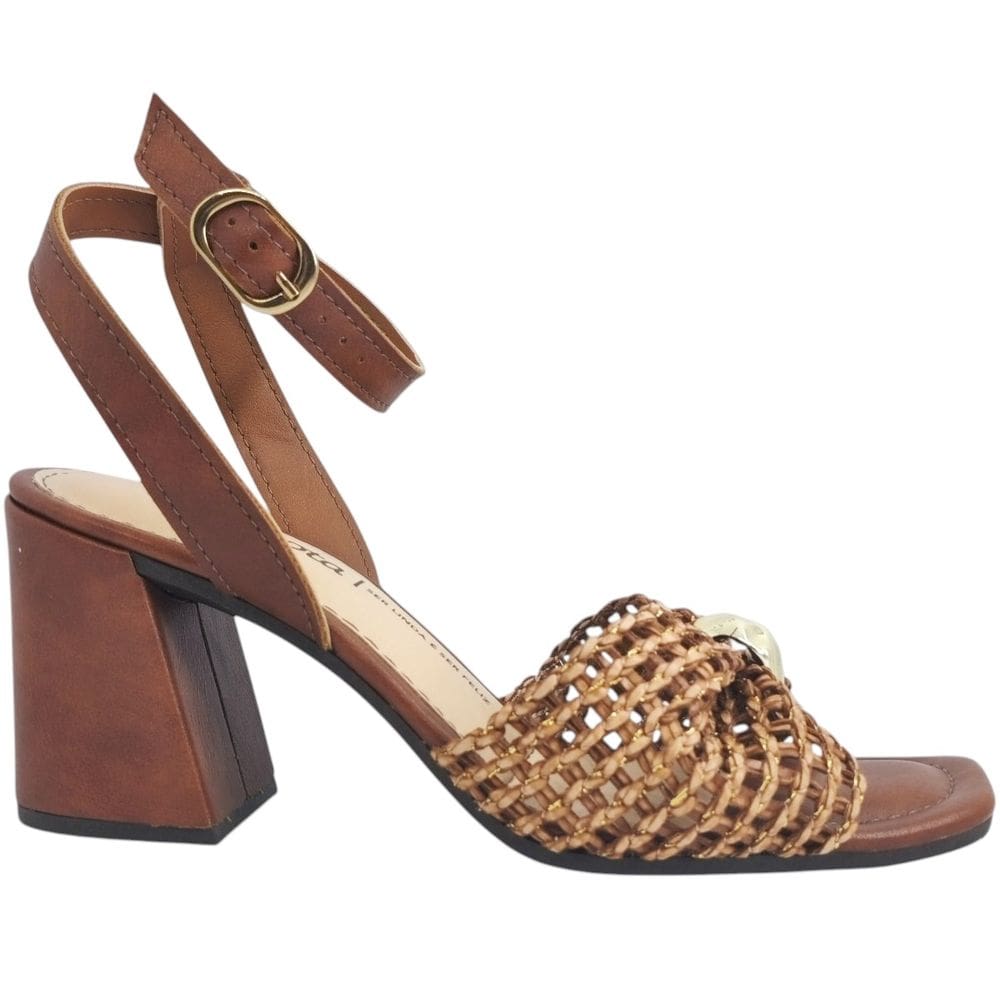 Sandália Feminina Casual Social Dia a Dia Passeio Trabalho Salto Grosso Médio Conforto Dakota Y9803