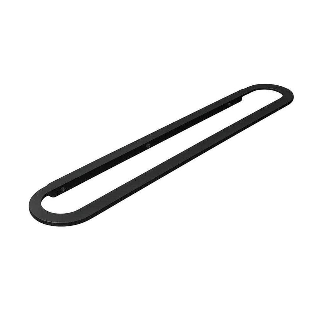 Toalheiro Para Banheiro Preto Fosco Agata Grego Metal 65Cm