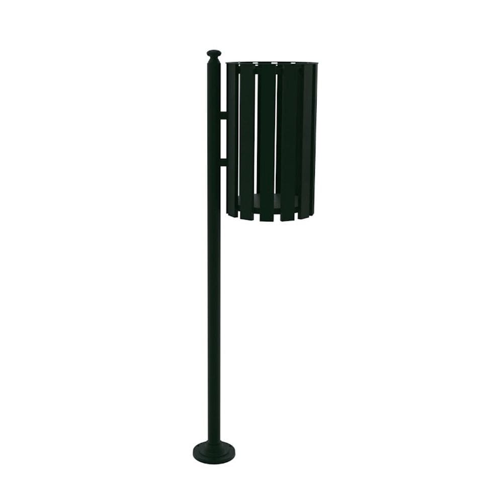Lixeira de Rua Pátios Parques Simples Tubular Verde 151cm