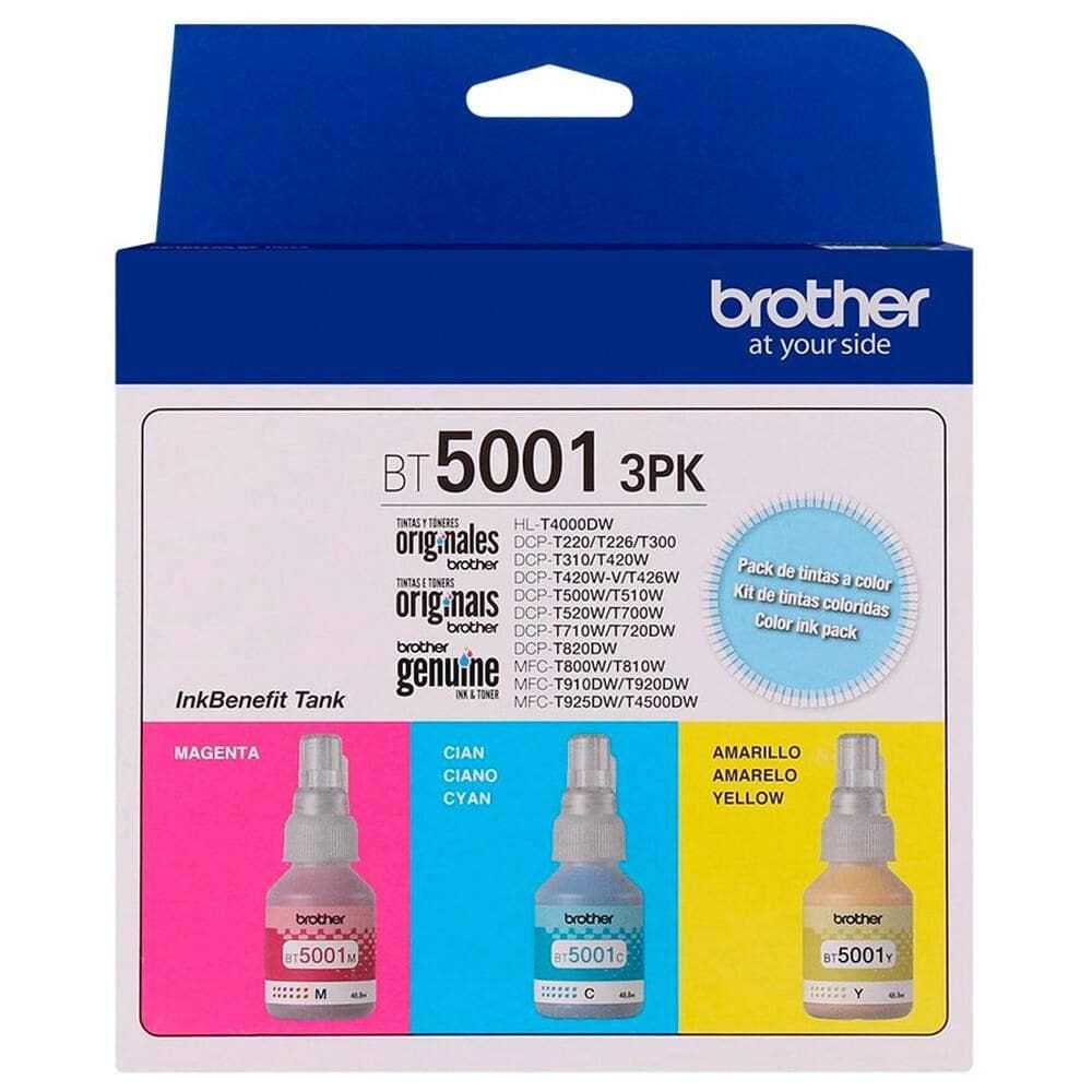 Kit garrafa de tinta Brother InkTank BT5001-3PK Cores 3uni