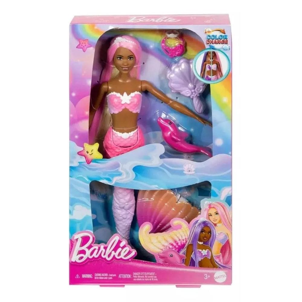 Barbie Fantasy Sereias Cores Magicas Negra Mattel Hrp96