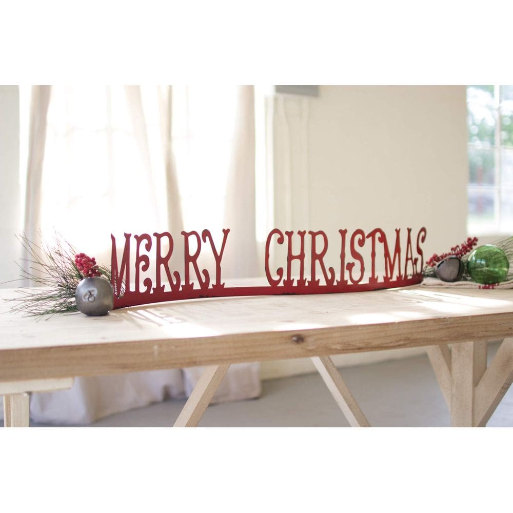 Placa decorativa de metal KALALOU Feliz Natal 86x6x15 cm