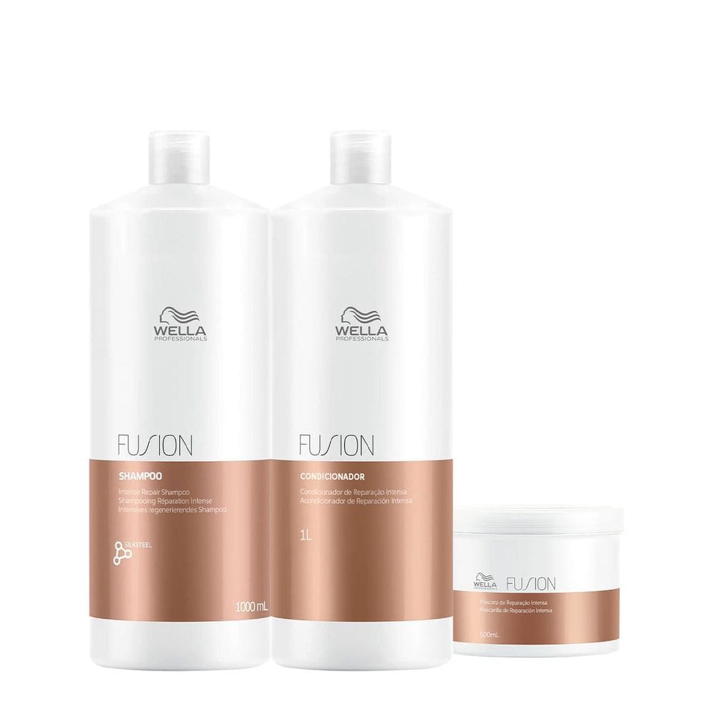 Kit Wella Professionals Fusion Shampoo+Condicionador 1L+Mascara 500ml