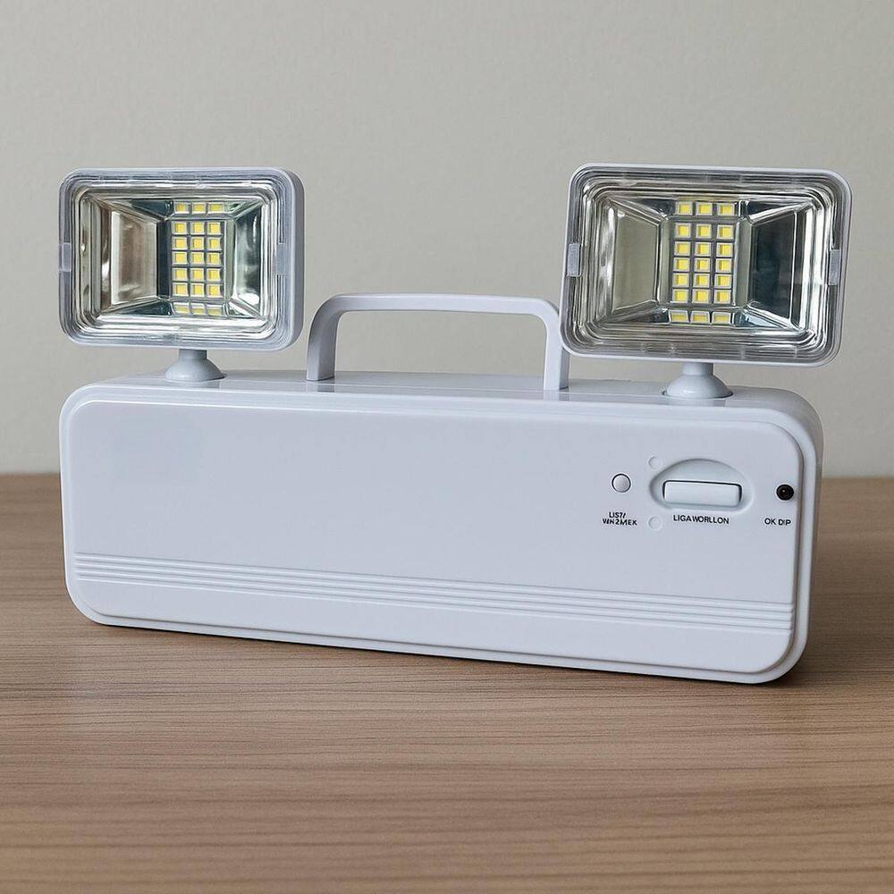 Luminária De Emergência Luz Led 7500K Para Escolas