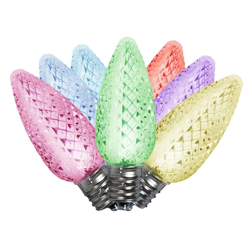Lâmpada Vickerman C9 LED RGB, pacote com 25 unidades, base E17