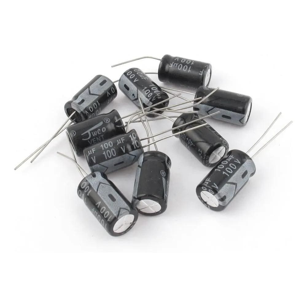 10X Kit 10 Peças - Capacitor Eletrolítico 100Uf X 100V