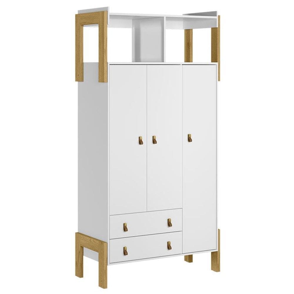 Guarda Roupa Infantil Fantasia 4375 Branco Acetinado - Qmovi