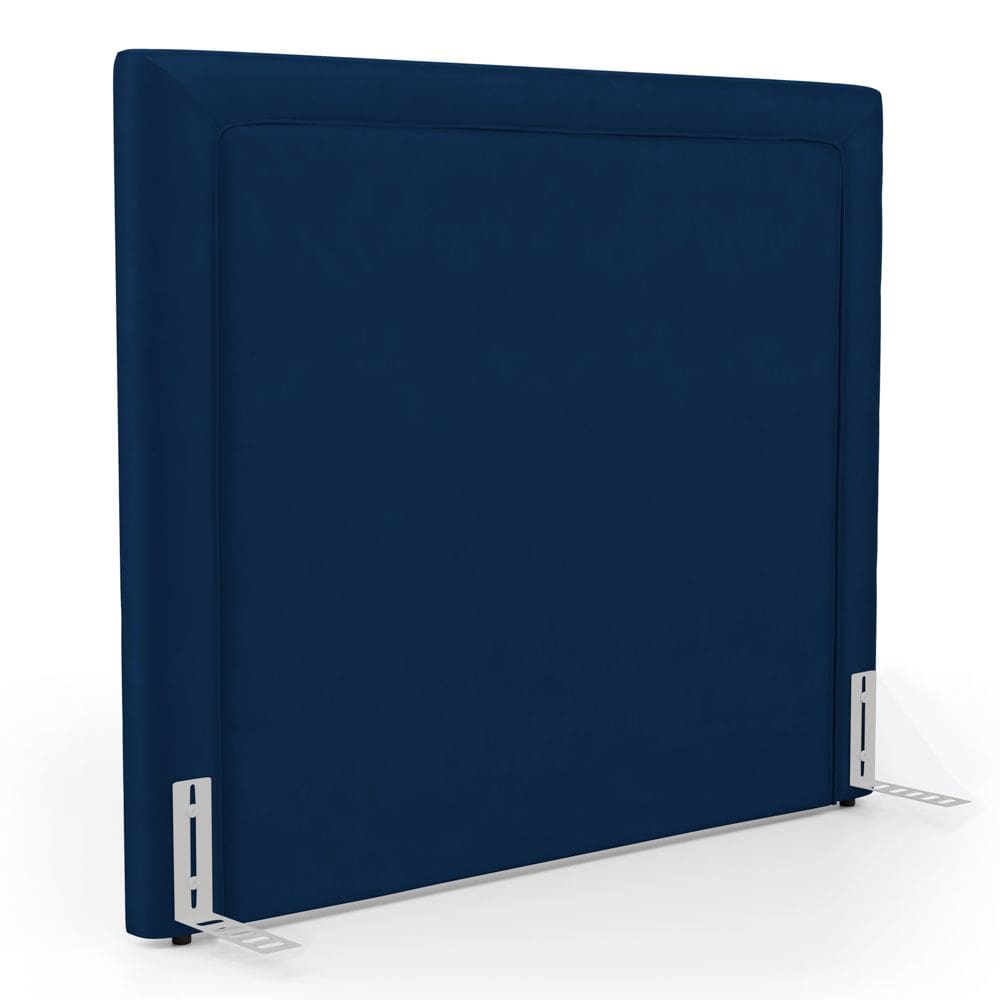 Cabeceira Cama Box Queen Size Alba 160cm com Frame Veludo Azul Marinho - Abmaza