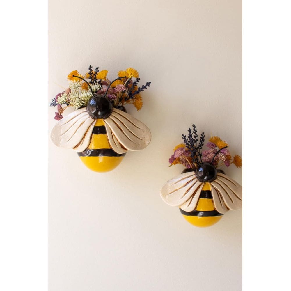 Conjunto de 2 decorações de parede Planter KALALOU Ceramic Bees