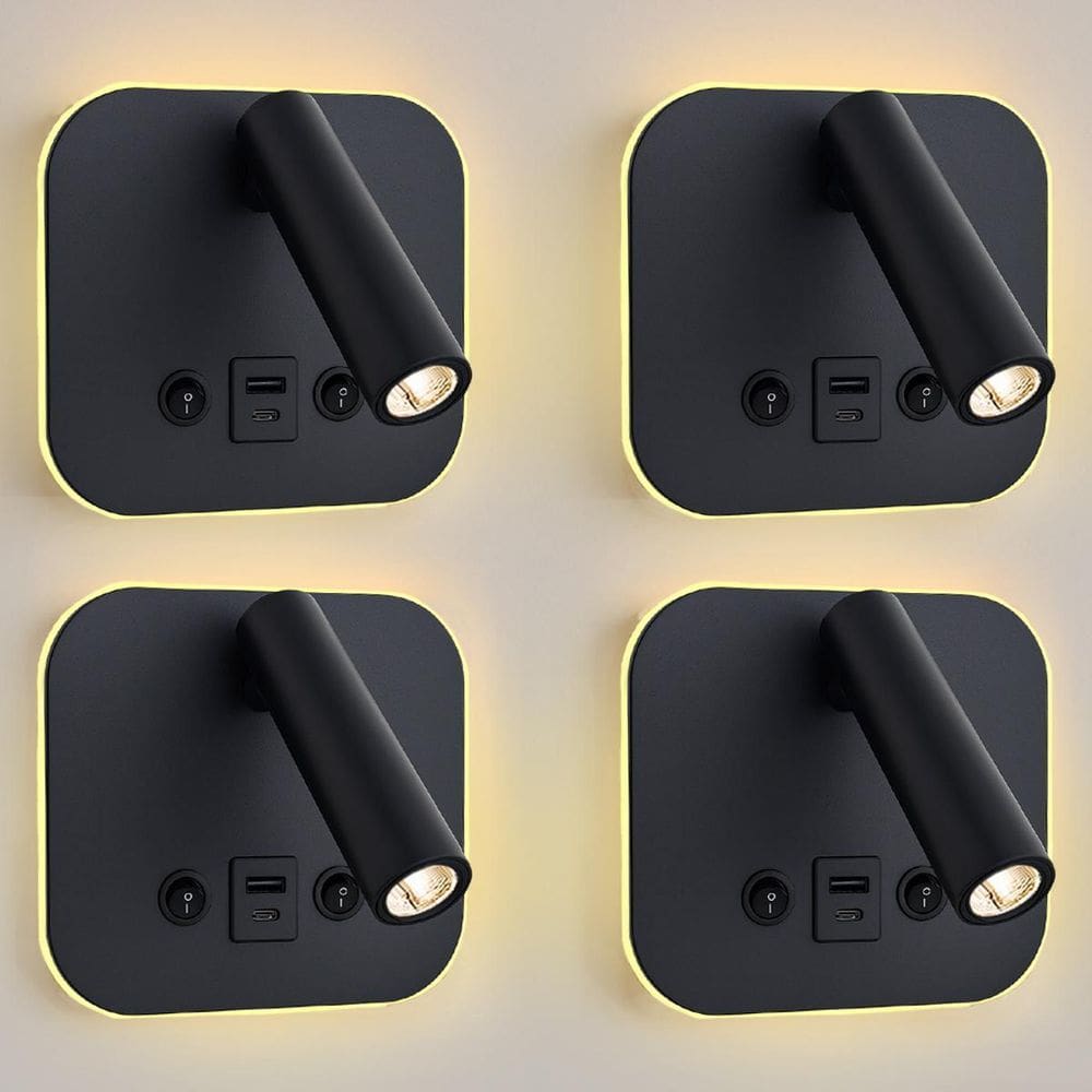 4 Arandela Direcionável Led Leitura Sala C/Usb E Usb C Bet96