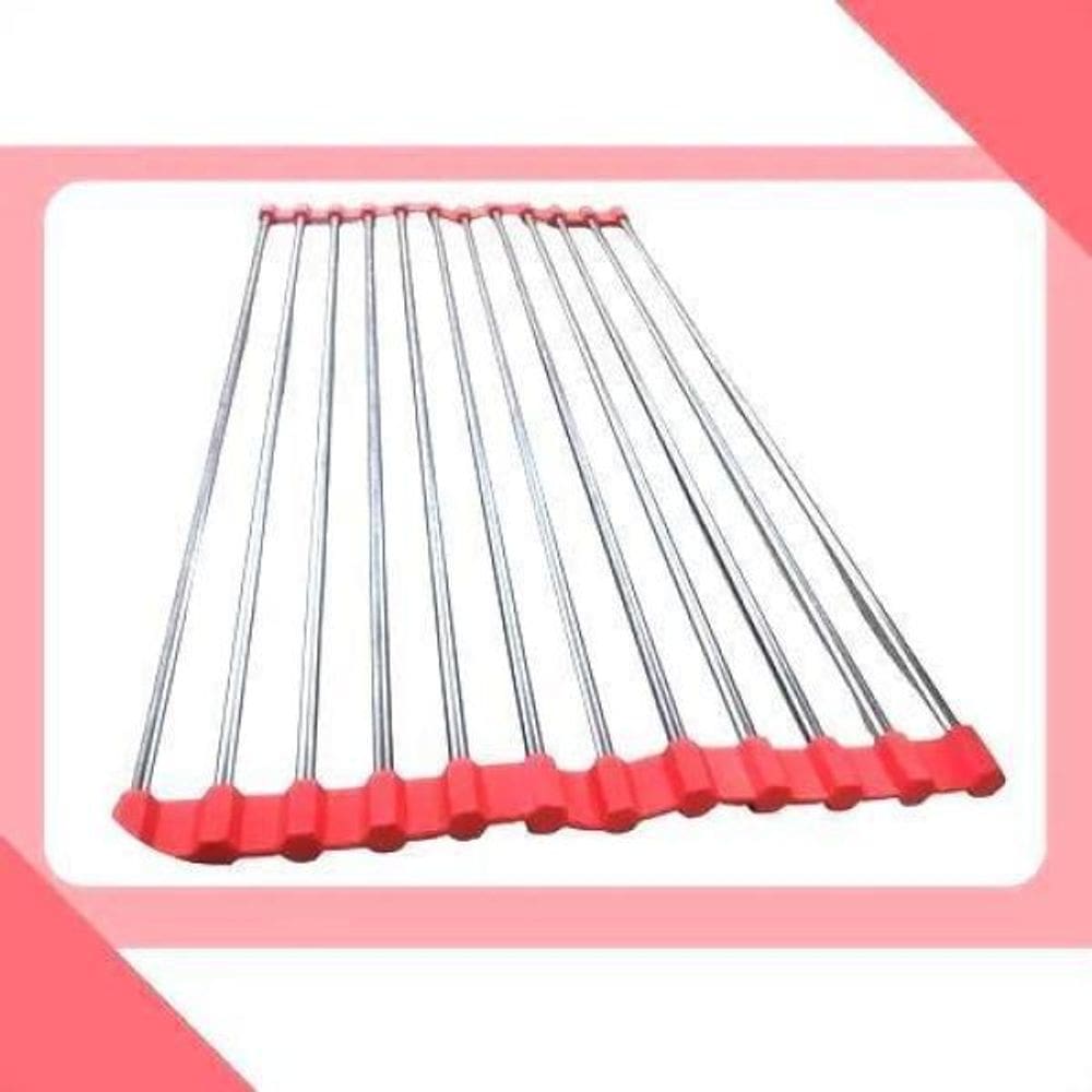 Escorredor De Louças Inox Esteira Vermelho