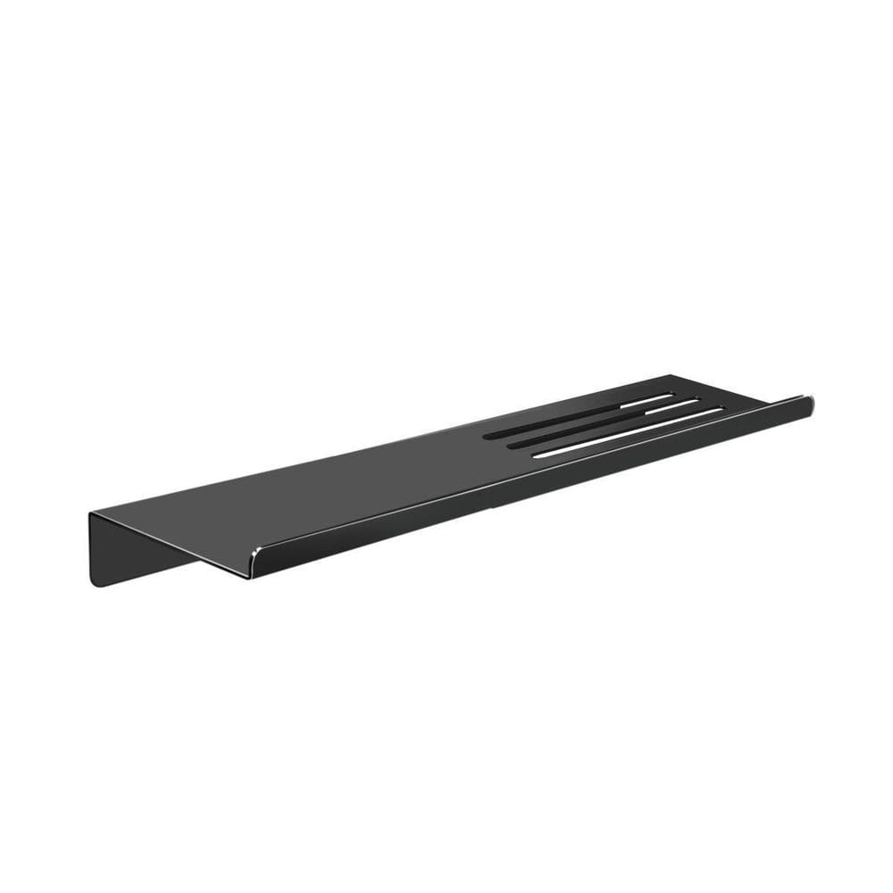 Prateleira Suporte Reto Banheiro Preto Fosco Grega Inox 30Cm