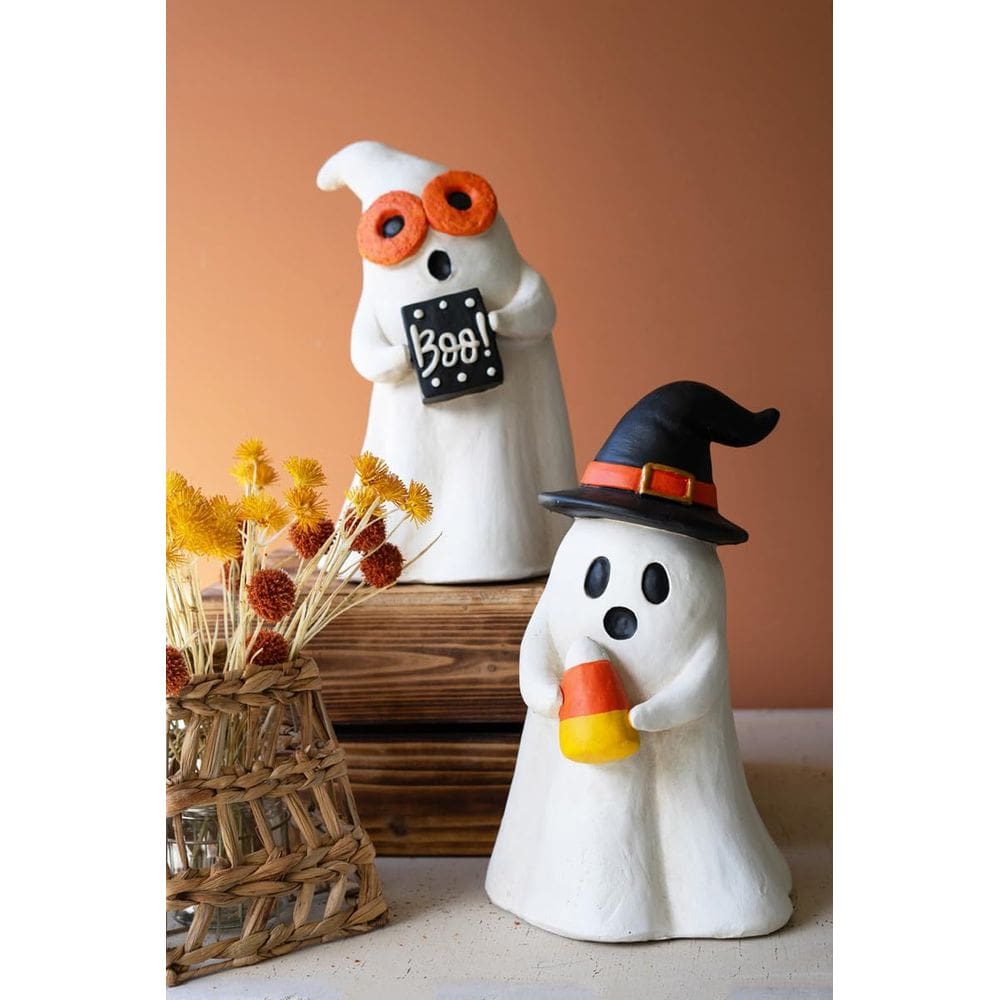 Estatueta KALALOU CHE1556 Resin Halloween Ghost, conjunto de 2