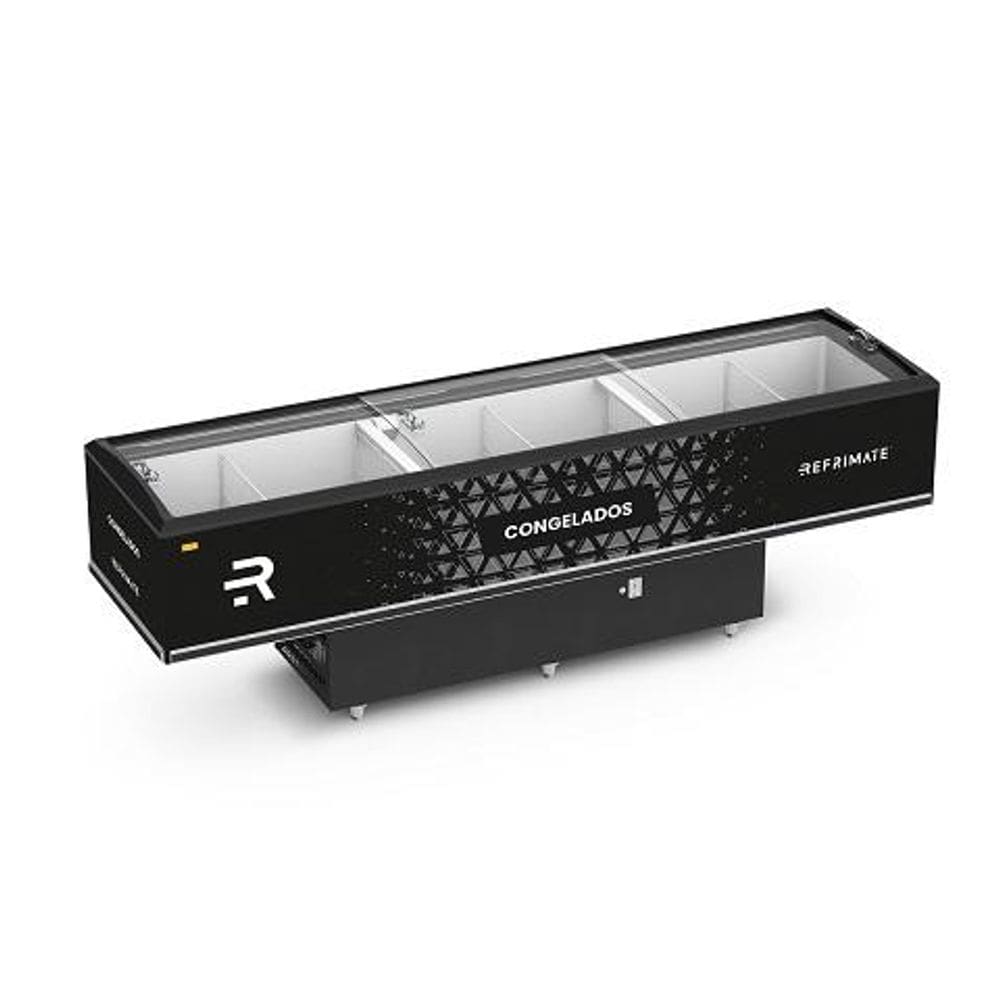Expositor Ilha Vanguard Top de Congelados e Resfriados Vidro Semi curvo 3,00m EIVT 3000 220v – Refrimate