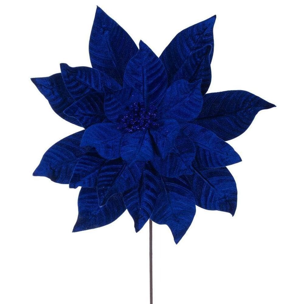 Planta artificial Vickerman Blue Poinsettia 54,5 cm, pacote com 2