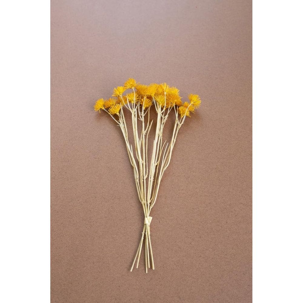 Mini flores artificiais, as primeiras do tipo, 6 hastes, 41 cm, amarelas