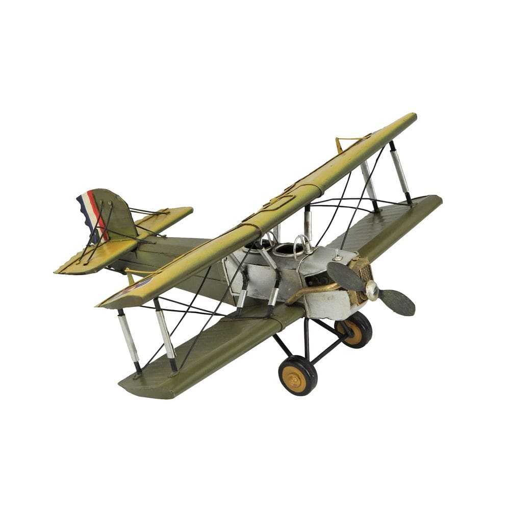 Modelo Decorativo de Avión Metálico Amarillo Marrón de Cheung
