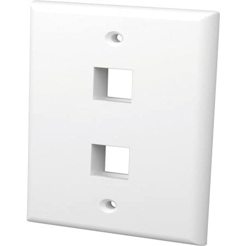 Placa de parede Vanco 820102 Placa frontal Keystone de 2 soquetes