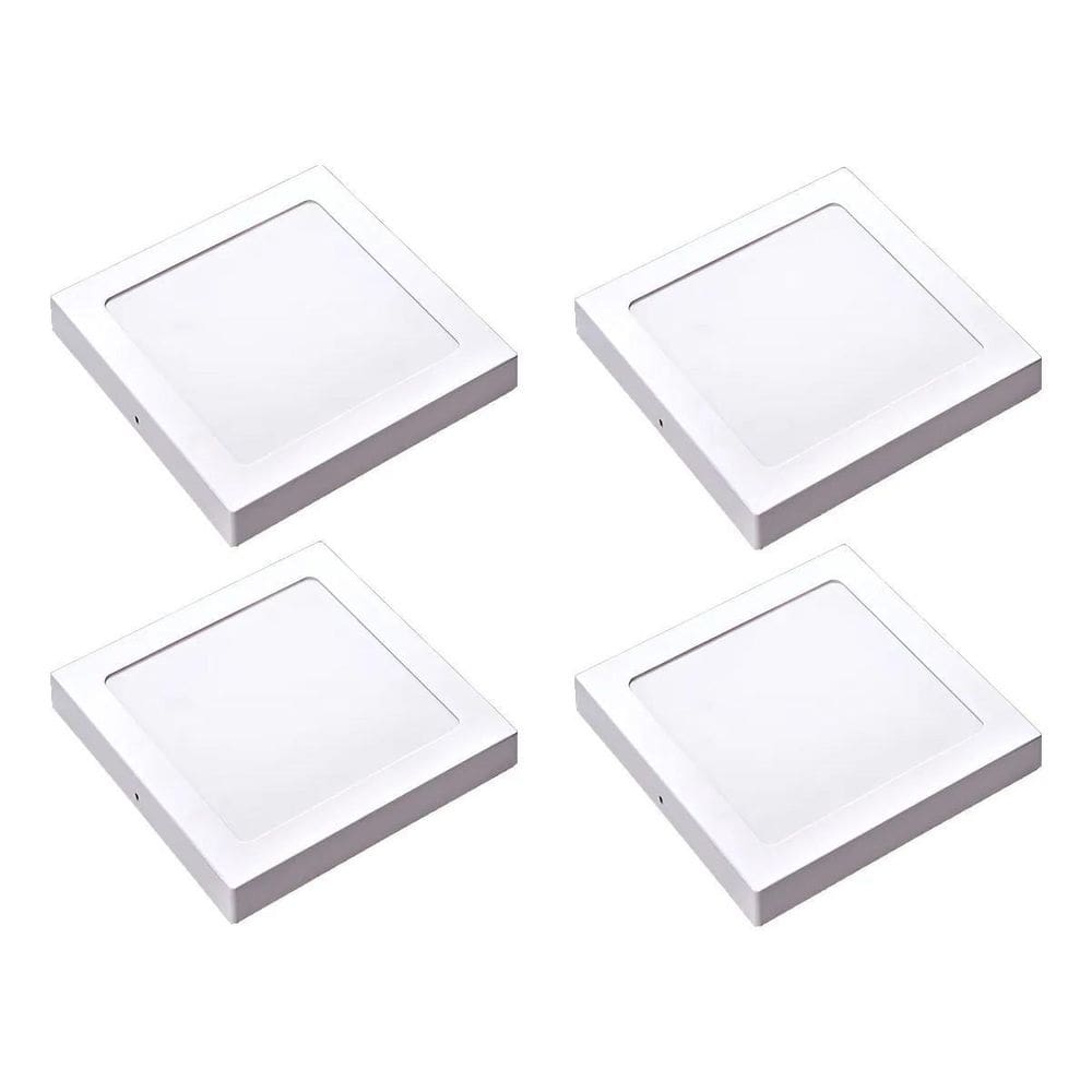 Kit 4 Painel Led Sobrepor Quad Luz Neutra 4000K 24W 29Cm