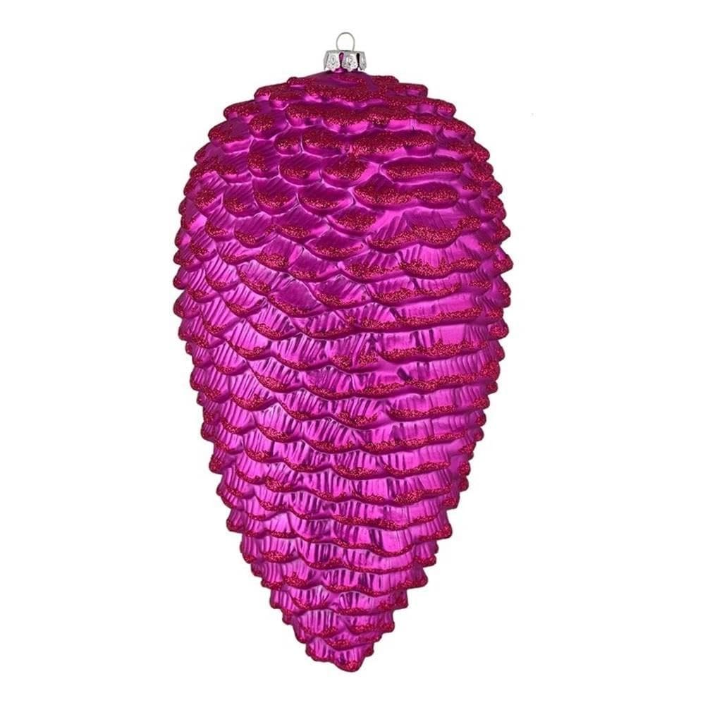 Juego de 2 Adornos de Piña con Brillo Fucsia Mate de 25 cm Vickerman