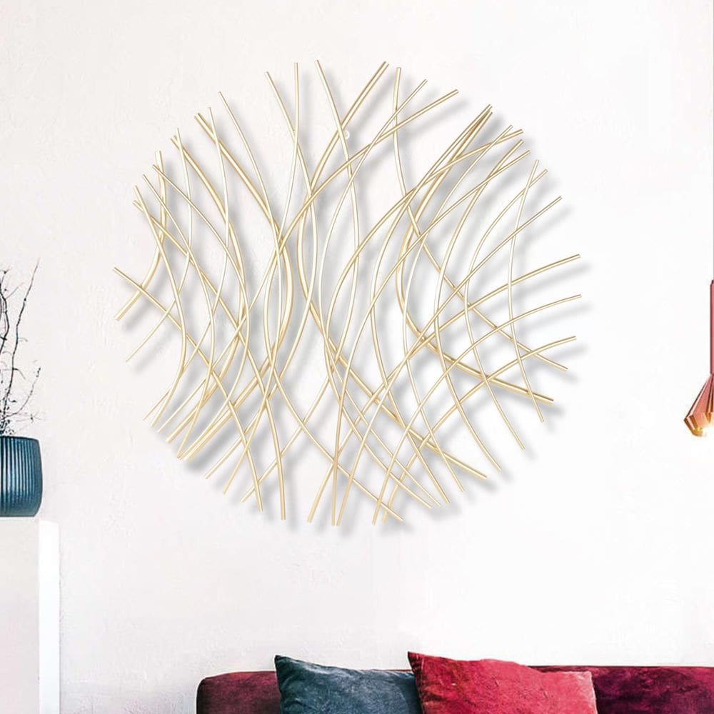 Decoración de Pared Cheung`s Eleni Grande Abstracta de Metal Dorado