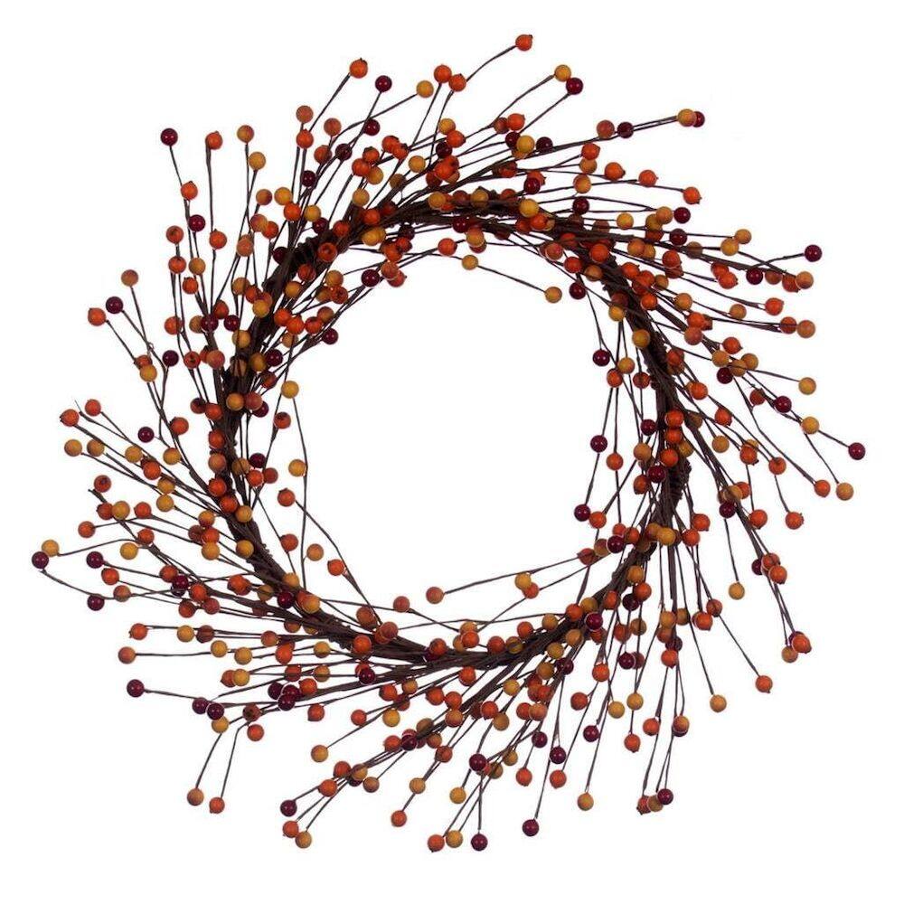 Coroa de flores de laranja artificial Vickerman 61 cm para interior