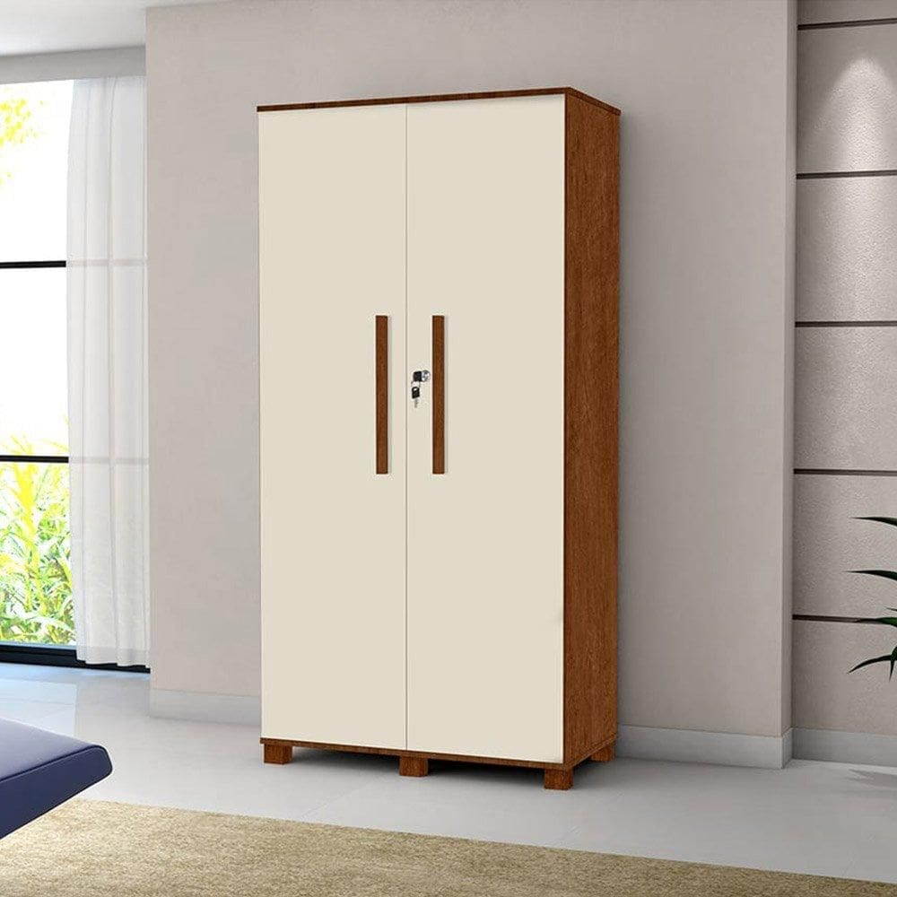 Multiuso 02 Portas Dacar Off White e Naturalle Carmolar