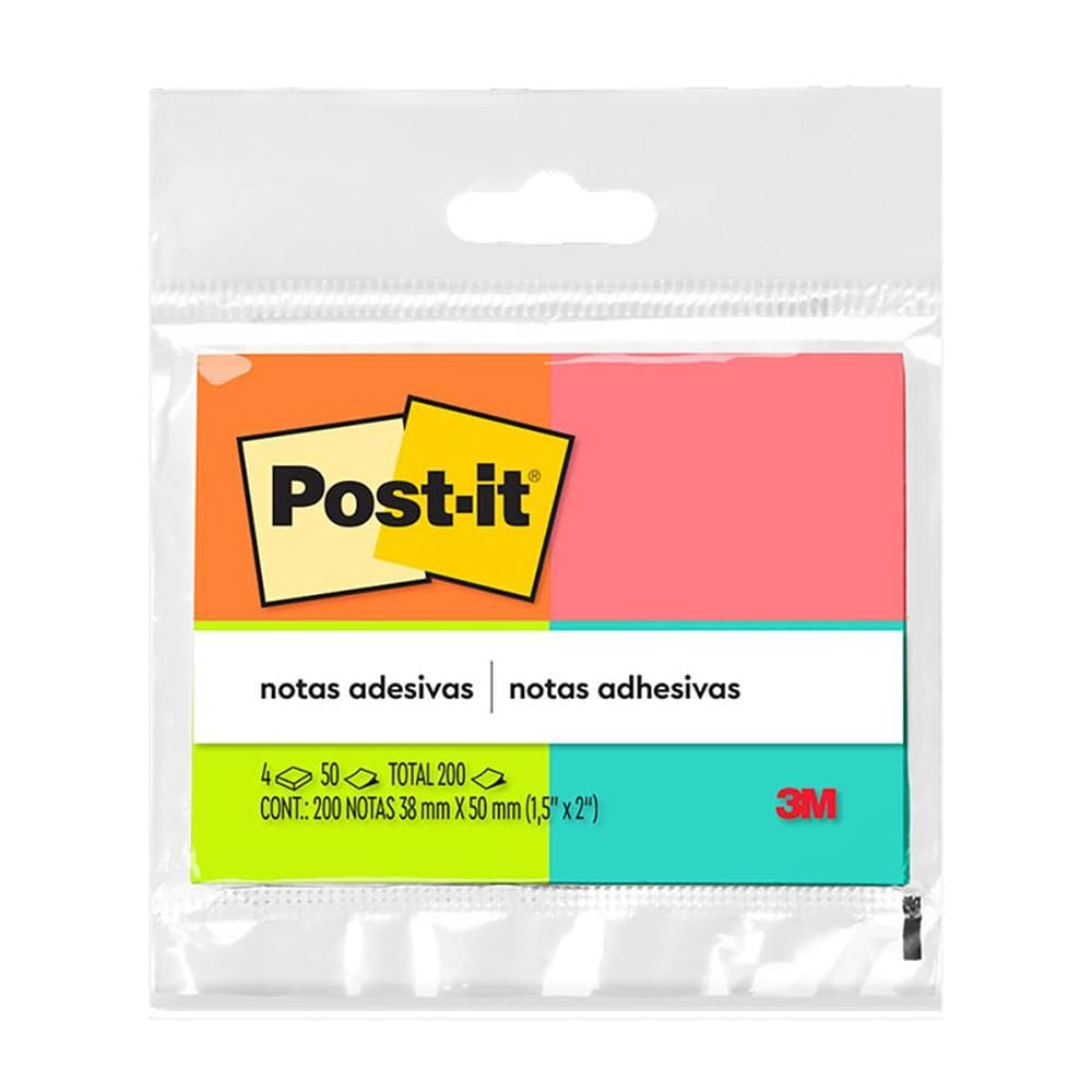 Bloco Post it tropical 4 blocos de 38x50mm 50 fls 3M