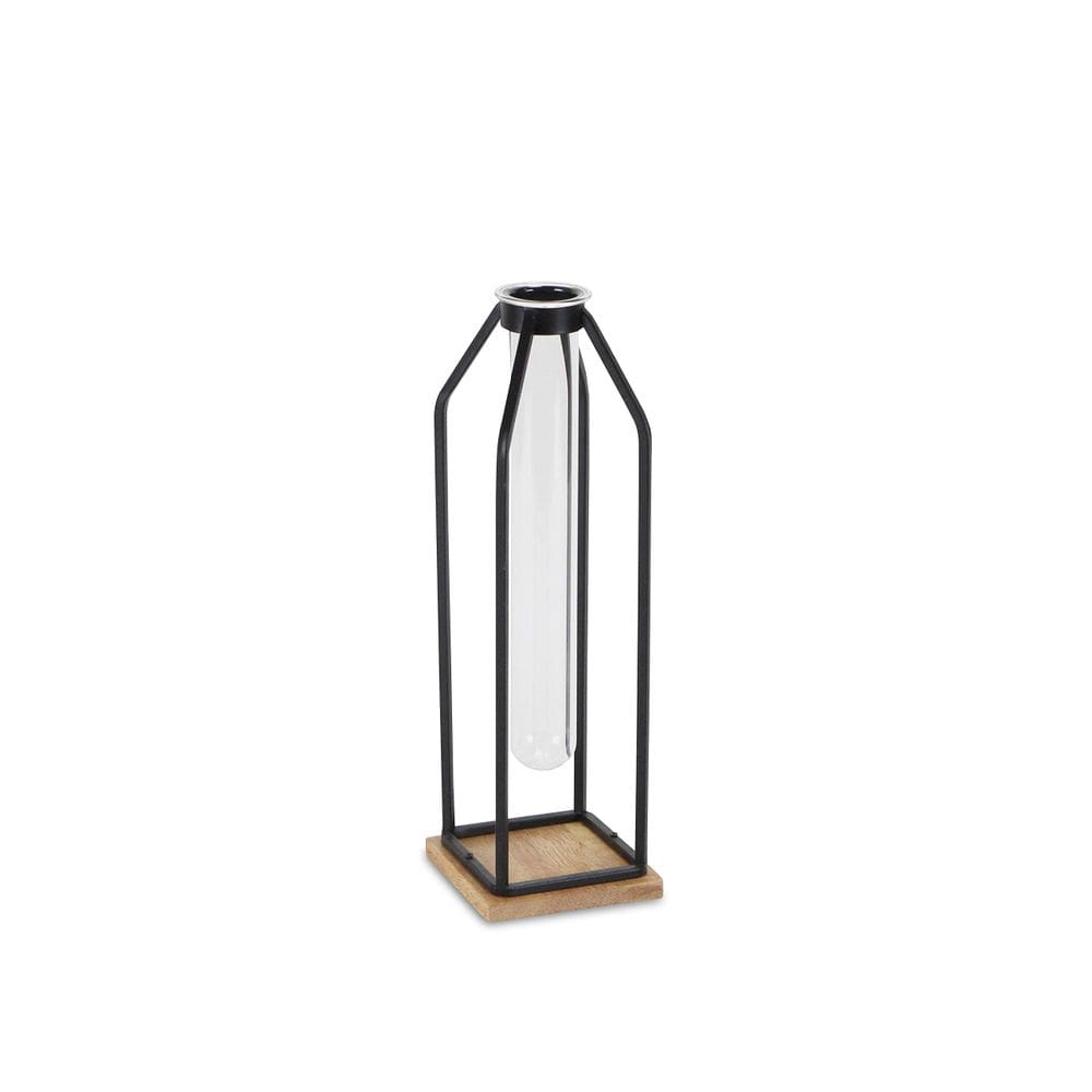 Suporte de metal Cheung`s Tall Black com tubo de vidro 2,5x25 cm
