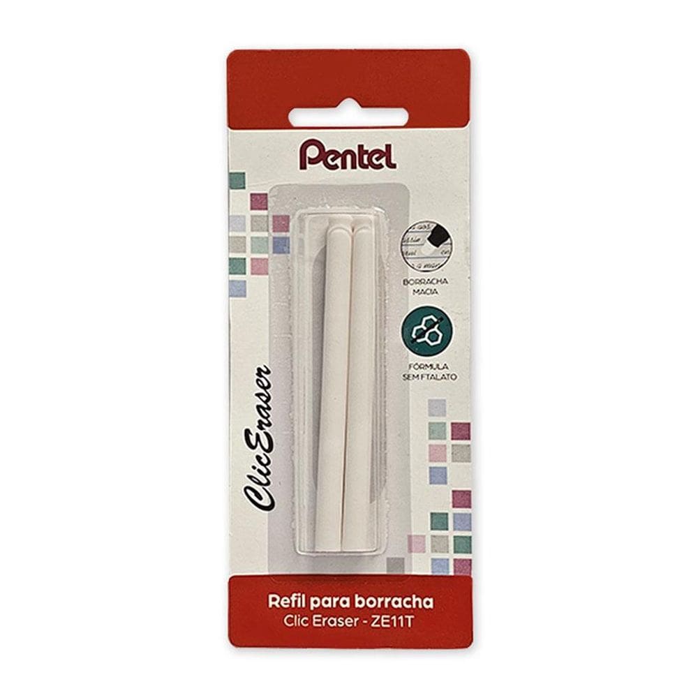 Refil caneta borracha blister com 2 unidades - Pentel