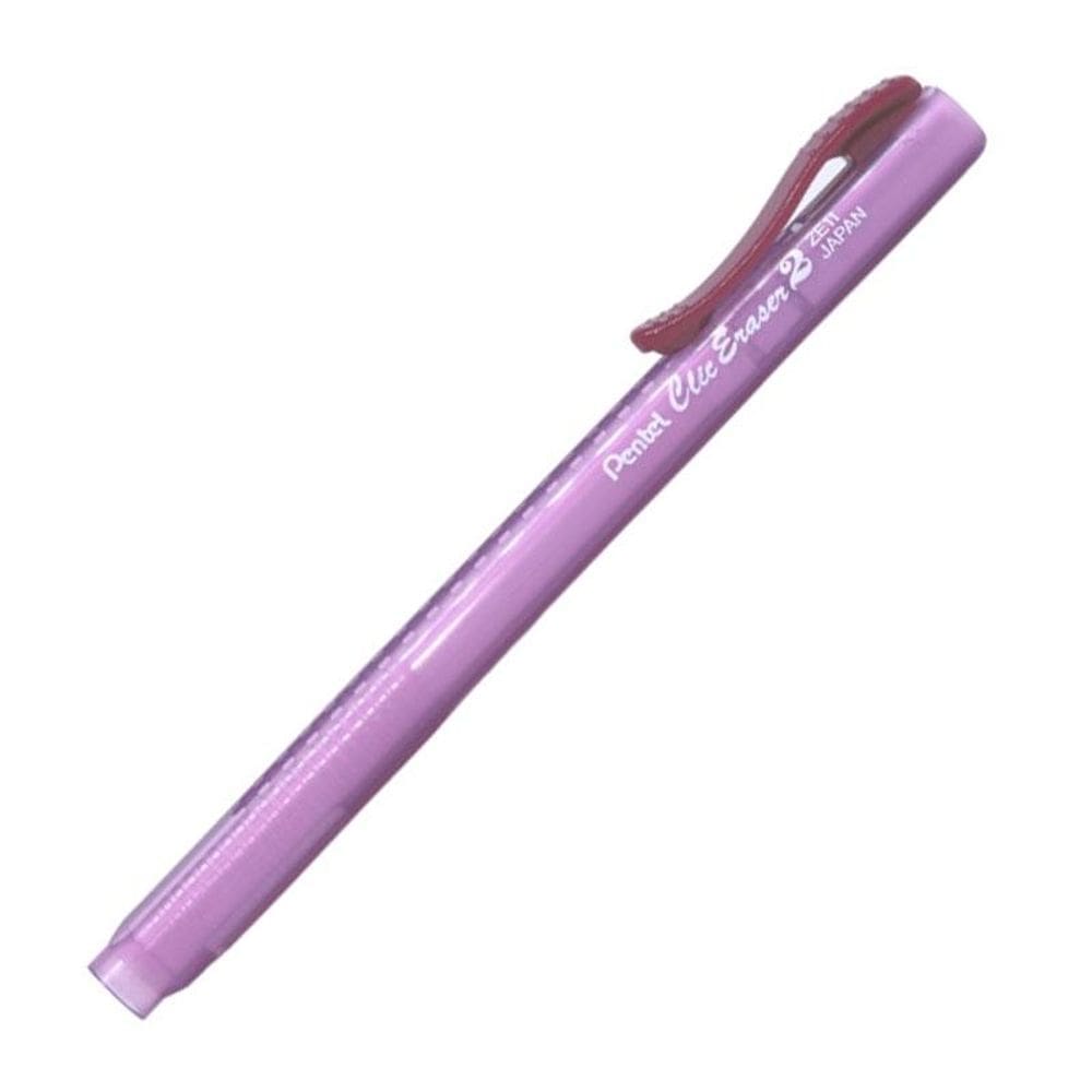 Caneta borracha Clic Eraser Transp Rosa ZE11T B Pentel