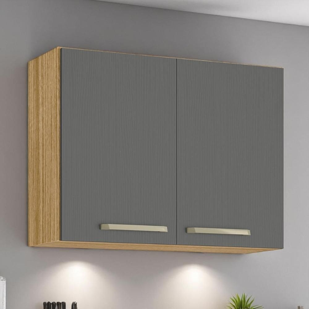 Armário 2 portas 800 Lapis Freijó Gris